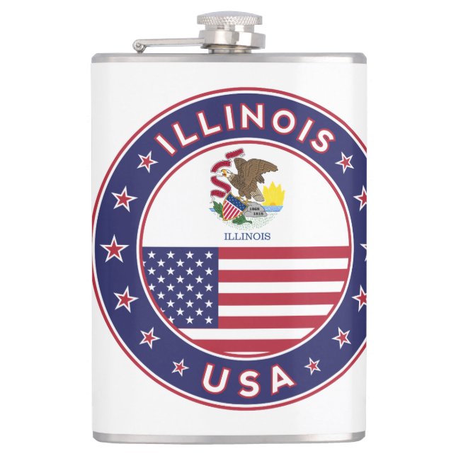 Illinois Hip Flask (Front)