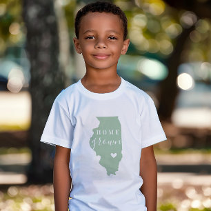 Illinois Home Grown   Editable Colours State Map Baby T-Shirt