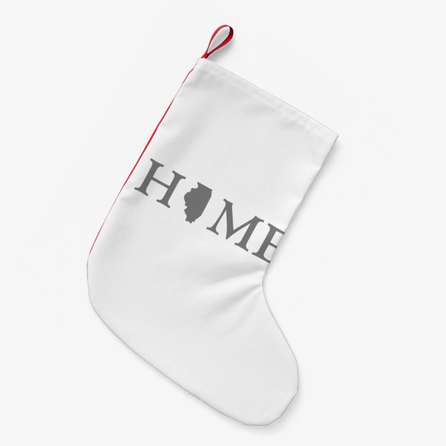 Illinois Home State Small Christmas Stocking (Front (Hanging))
