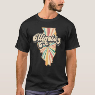 Illinois Home State US Vintage Retro Country Patri T-Shirt
