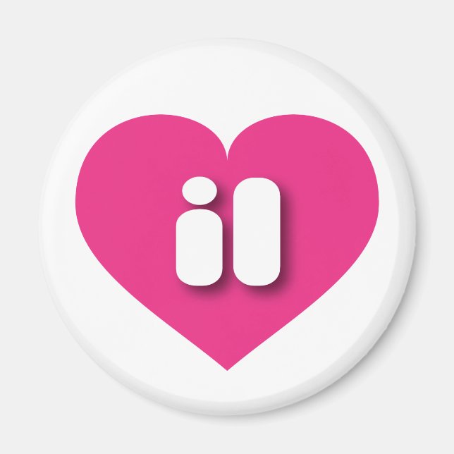 Illinois hot pink heart - I love il Magnet (Front)