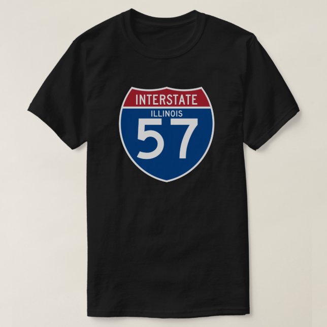 Illinois IL I-57 Interstate Highway Shield - T-Shirt (Design Front)