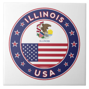 Illinois, Illinois t-shirt, Illinois sticker, Ceramic Tile