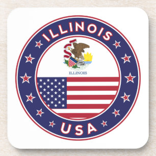 Illinois, Illinois t-shirt, Illinois sticker, Coaster