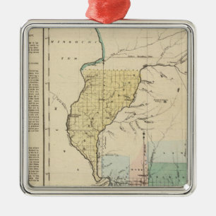 Illinois in 1822 metal ornament