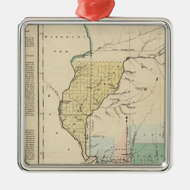Illinois in 1822 metal ornament (Front)