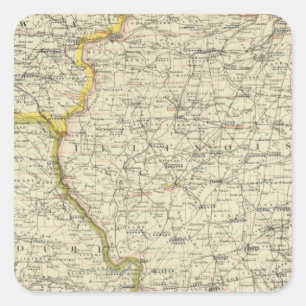 Illinois, Indiana, Iowa, Missouri Square Sticker