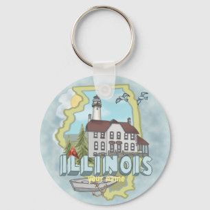 Illinois Lighthouse  keychain 