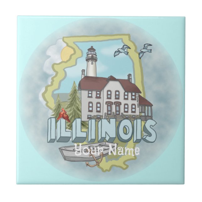 Illinois Lighthouse  tile (Front)