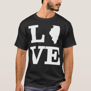 Illinois Love Design  State Outline Illinois Home  T-Shirt