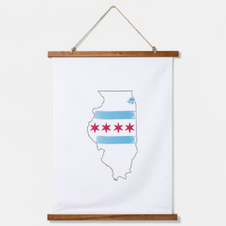 Illinois map hanging tapestry