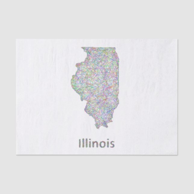Illinois map tissue paper (Front)