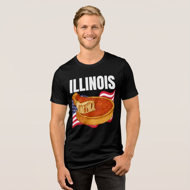 Illinois Men's Bella+Canvas Dark Tri-Blend Shirt (Front Full)