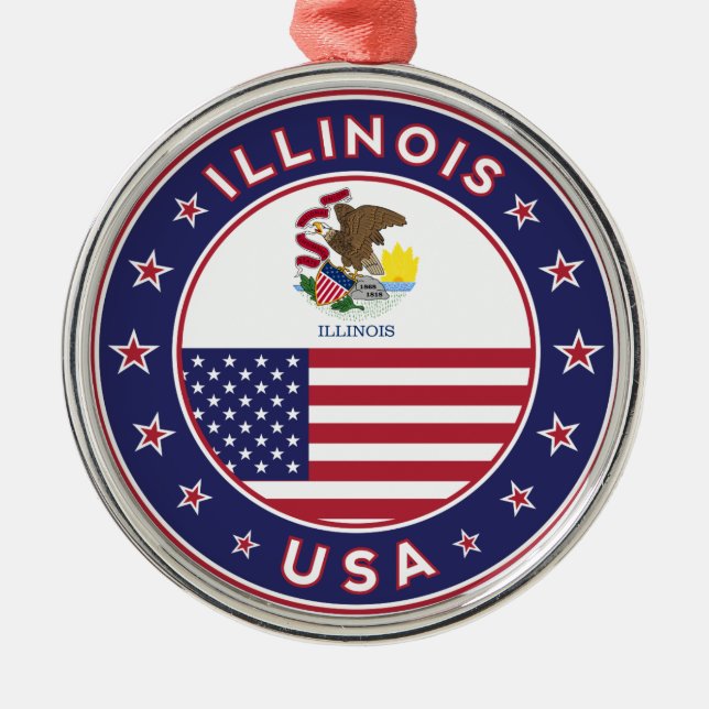 Illinois Metal Ornament (Front)