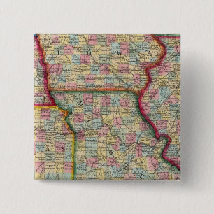 Illinois, Missouri, Iowa, Nebraska And Kansas 15 Cm Square Badge