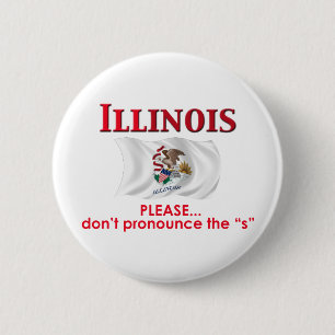 Illinois Motto 6 Cm Round Badge