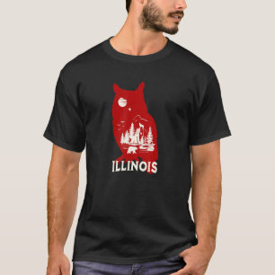 Illinois Mountains Owl Forest Bear Wolf Trees T-Shirt