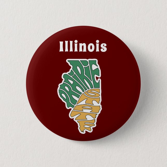 Illinois Nickname Word Art   6 Cm Round Badge (Front)