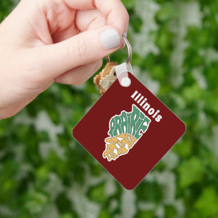 Illinois Nickname Word Art  Key Ring