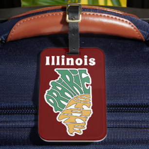 Illinois Nickname Word Art Luggage Tag