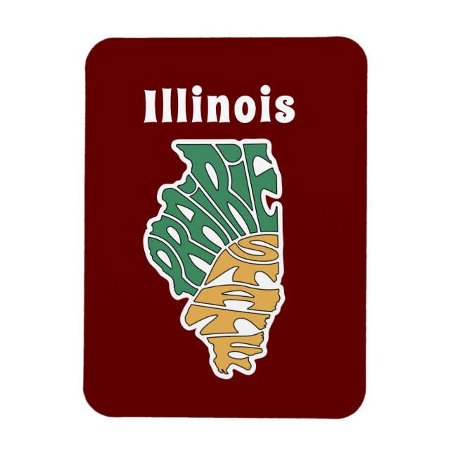 Illinois Nickname Word Art Magnet (Vertical)