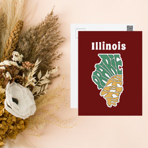 Illinois Nickname Word Art Postcard