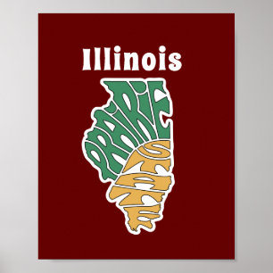 Illinois Nickname Word Art   Poster