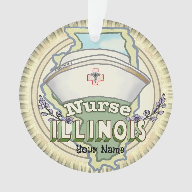 Illinois Nurse Ornament (Front)