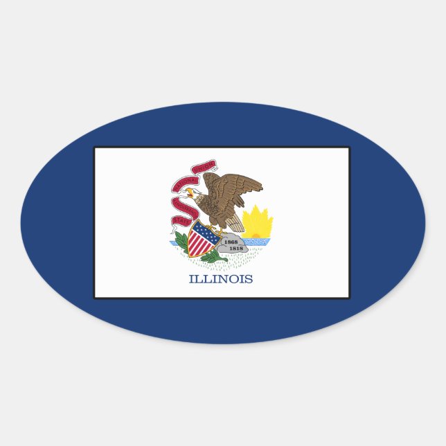 Illinois Oval Sticker (Front)