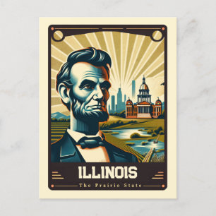 Illinois   Patriotic Spirit Vintage Postcard