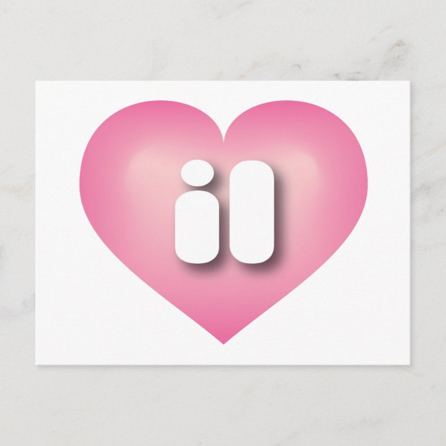 Illinois pink fade heart - I love il Postcard (Front)