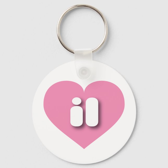 Illinois pink heart - I love il Key Ring (Front)