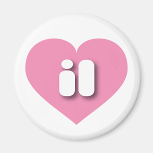 Illinois pink heart - I love il Magnet