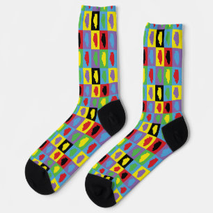 Illinois Pop Art Multicolor State Pride Socks