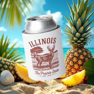 Illinois Prairie State Deer Seltzer Can Cooler