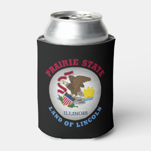 ILLINOIS PRAIRIE STATE FLAG  CAN COOLER