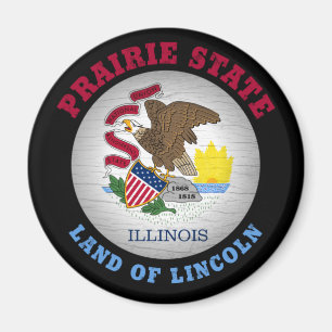 ILLINOIS PRAIRIE STATE FLAG MAGNET
