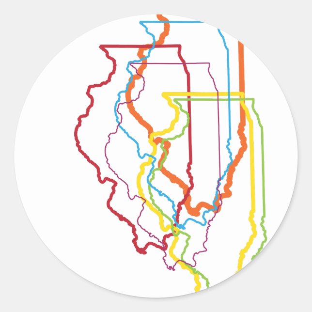 illinois pride blur classic round sticker (Front)