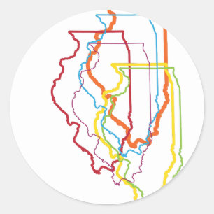 illinois pride blur classic round sticker