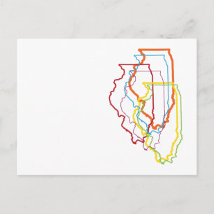 illinois pride blur postcard