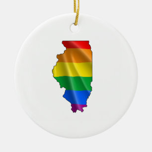 ILLINOIS PRIDE CERAMIC TREE DECORATION