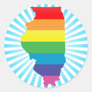 illinois pride. classic round sticker