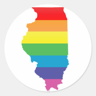 illinois pride. classic round sticker