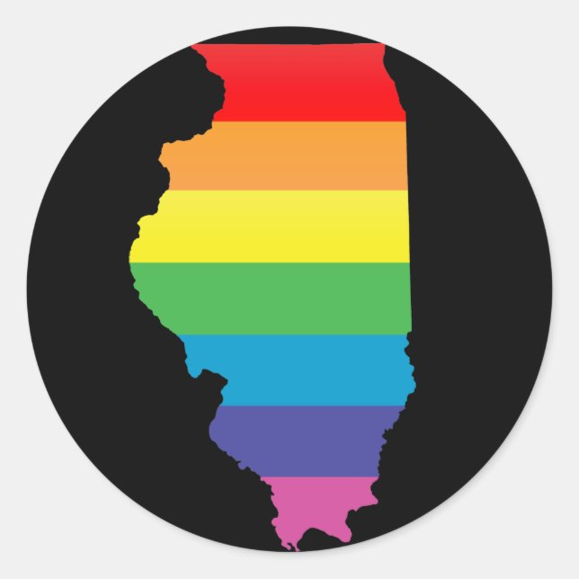 illinois pride. classic round sticker (Front)