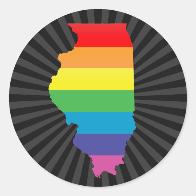 illinois pride. classic round sticker (Front)