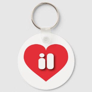 Illinois red heart - I love il Key Ring
