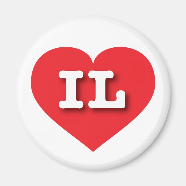 Illinois Red Heart - I love IL Magnet (Front)