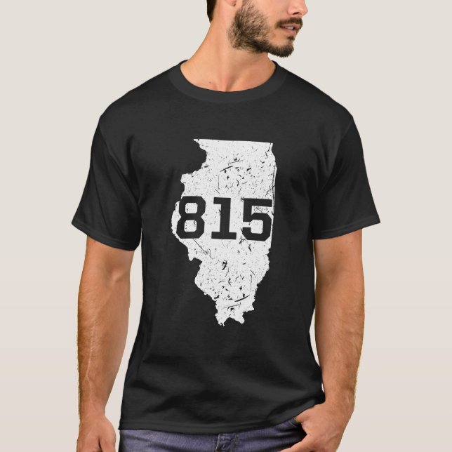 Illinois Rockford Joliet Area Code 815 Midwest T-Shirt (Front)