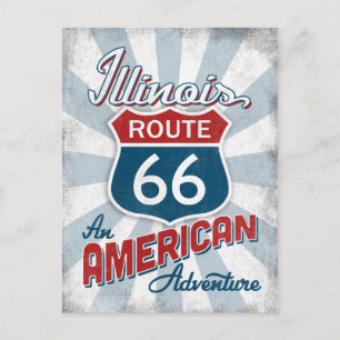 Illinois Route 66 Vintage America Postcard