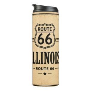 Illinois Route 66 Vintage Road Trip Drinkware Thermal Tumbler